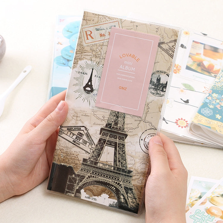 3 inch DIY Creativity Insert Type Mini Exquisite Photo Album, Four Leaf Clover Pattern, Many Trees Dry Pattern, Forest Deer Pattern, Iron Tower Pattern, Little Swallow Pattern, Baymax Pattern