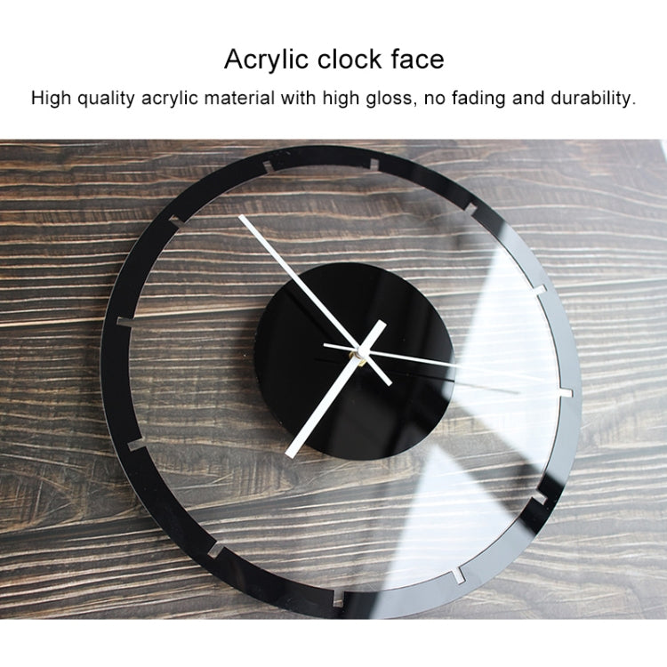 TM011 A Round Wooden Dial Transparent Acrylic Mute Wall Clock