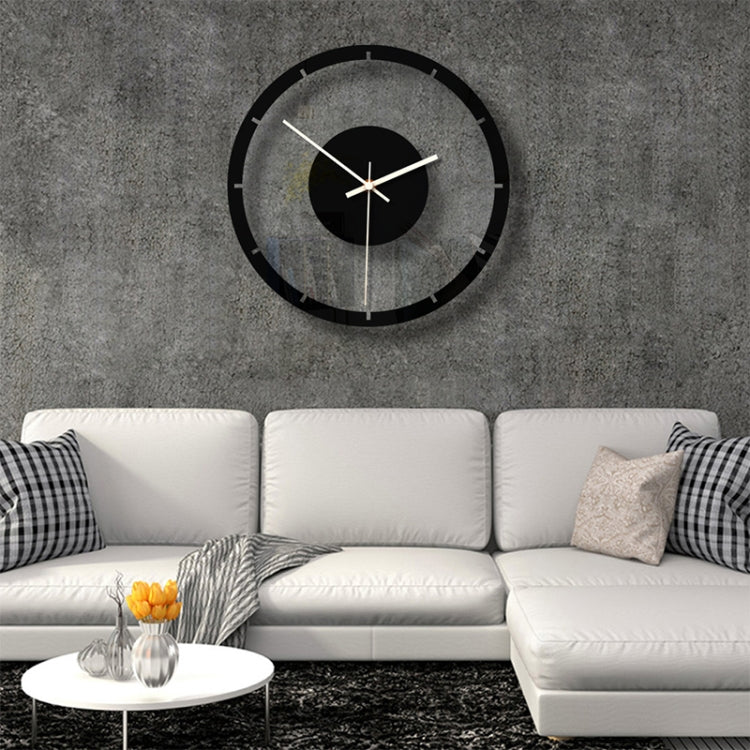 TM011 A Round Wooden Dial Transparent Acrylic Mute Wall Clock