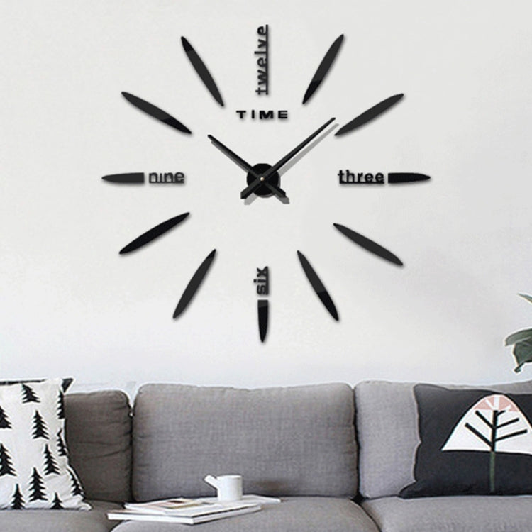 Bedroom Home Decor Large 3D Mirror DIY Wall Sticker Clock, Size: 100*100cm, 3M003 (Silver), 3M003 (Black)