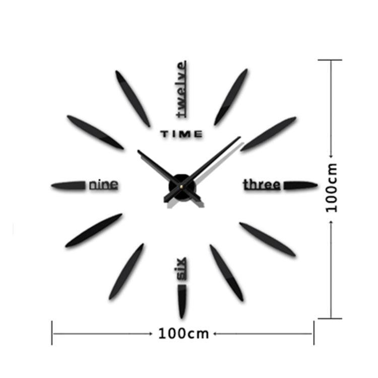 Bedroom Home Decor Large 3D Mirror DIY Wall Sticker Clock, Size: 100*100cm