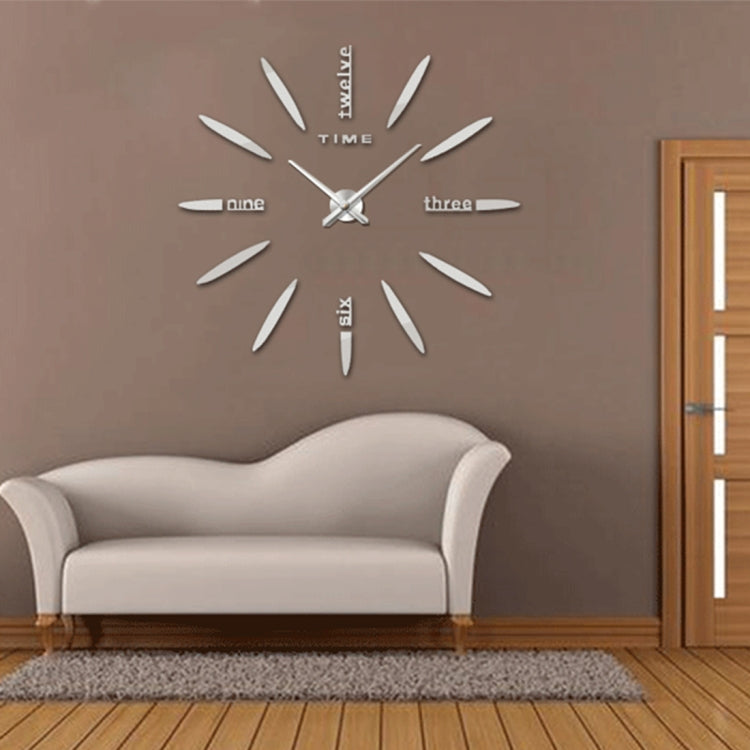 Bedroom Home Decor Large 3D Mirror DIY Wall Sticker Clock, Size: 100*100cm, 3M003 (Silver), 3M003 (Black)