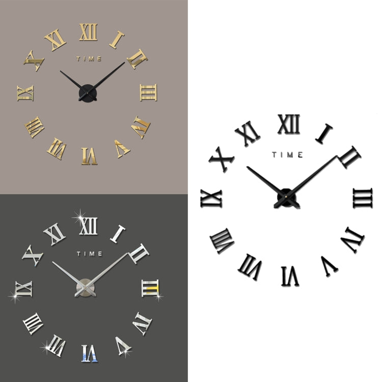Bedroom Home Decoration Frameless Roman Numeral Large DIY Wall Sticker Mute Clock, Size: 100*100cm