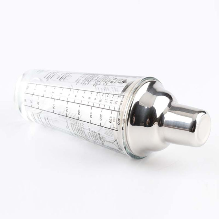 Stainless Steel Glass Cocktail Shaker Tools Milk Tea Cup with Scale, Capacity: 450ml