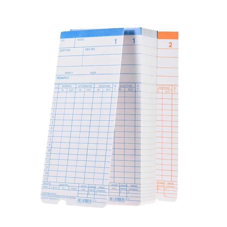 90 PCS Paper Time Card
