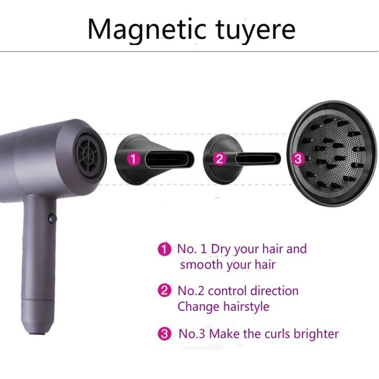Household High-power Silent  Blow Dryer,Constant Temperature Hot and Cold Negative Ion Hair Drier, EU Plug