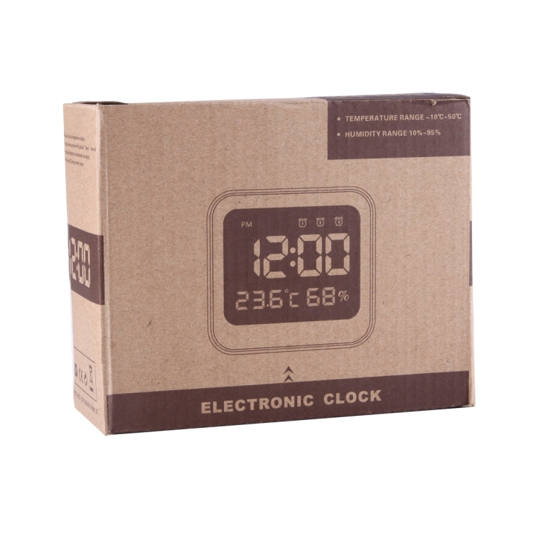 Desk Table Digital Backlight LED Alarm Clock with Time & Date & Temperature & Humidity Display