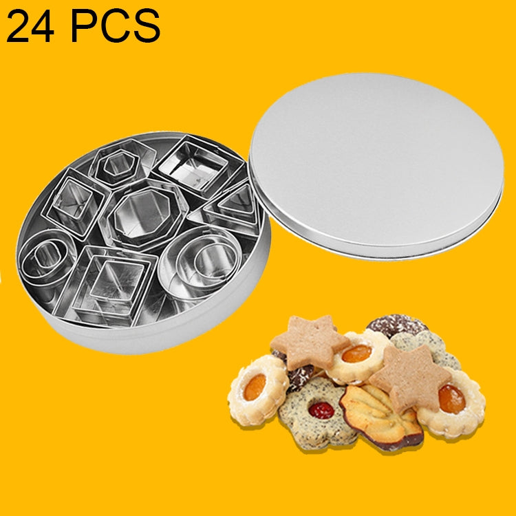 24 PCS / Set Stainless Steel DIY Cookie Biscuits Molds Geometry Baking Tools (Octagon)