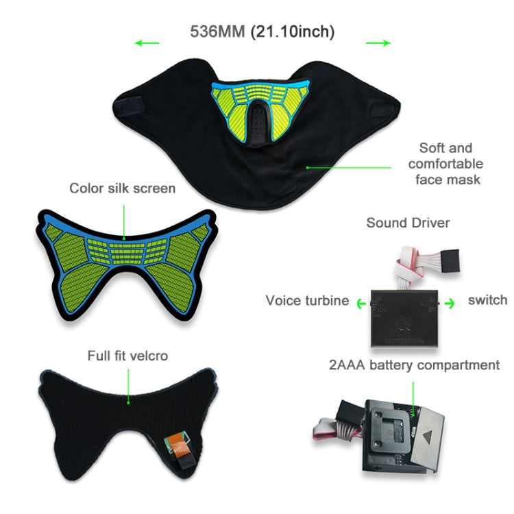 FG-MA-013 Halloween Mask Voice Control LED Cold Light Terror Cosplay Mask