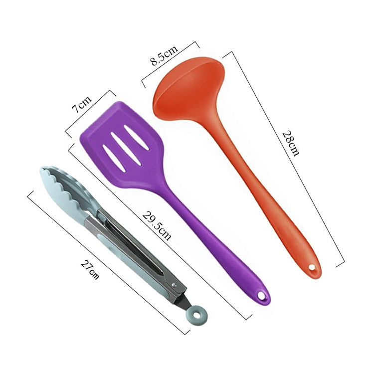 kn607 10 in 1 Colorful Silicone Kitchen Tools Set
