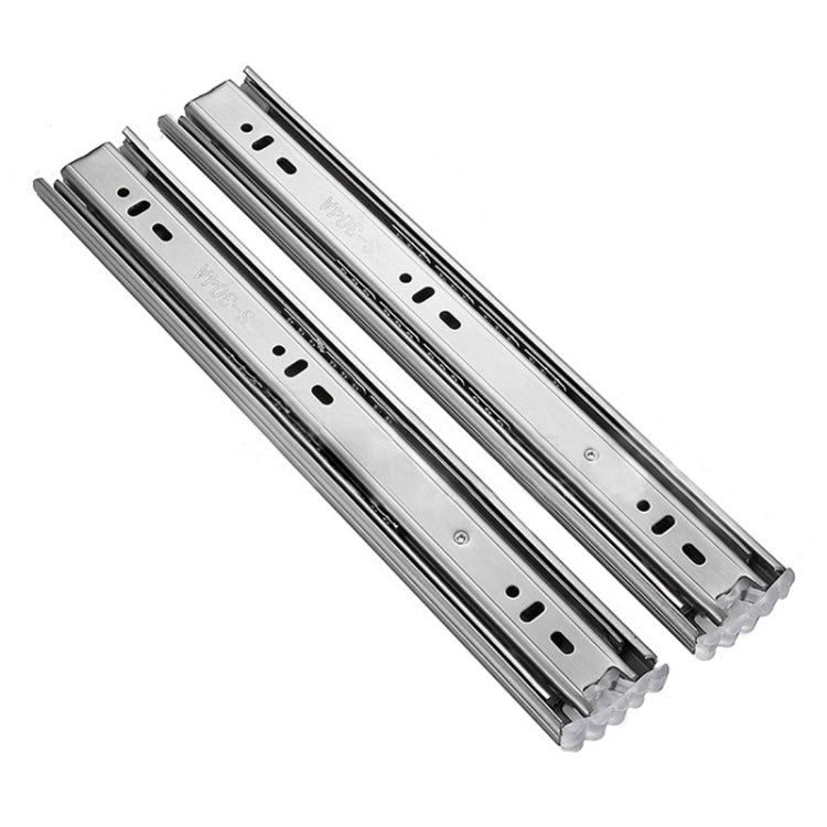 14 inches 3-section Mute Stainless Steel Sliding Drawer Slides Ball Slide Rail Length: 35cm