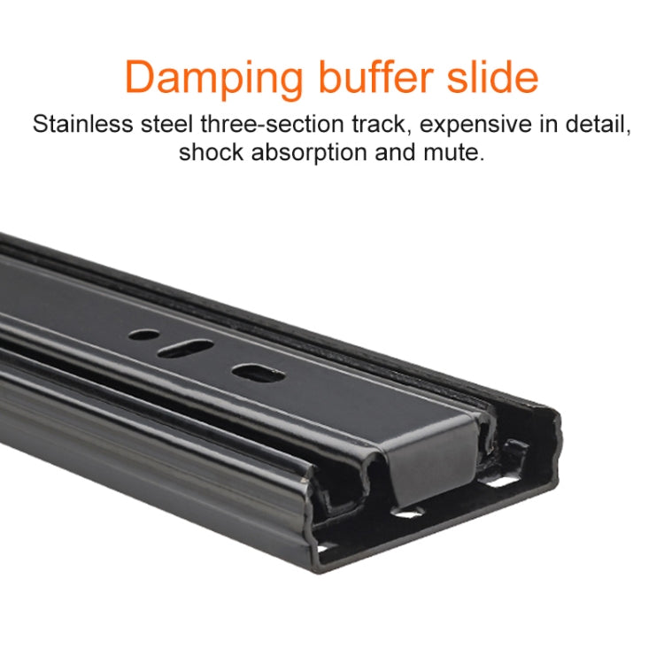 20 inches 3-section Mute Cold Rolled Steel Sliding Drawer Slides Ball Slide Rail Length: 50cm