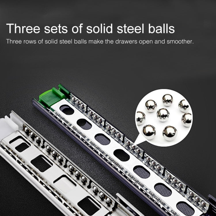 20 inches 3-section Mute Cold Rolled Steel Sliding Drawer Slides Ball Slide Rail Length: 50cm