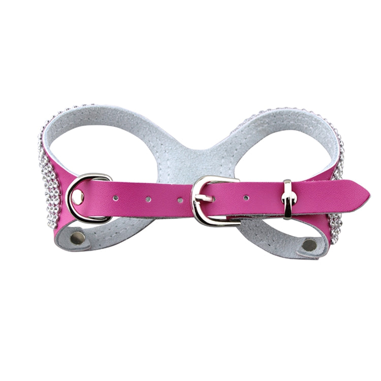 Rhinestone Leather Glasses Style Breathable Dog Chest Strap, Size: S