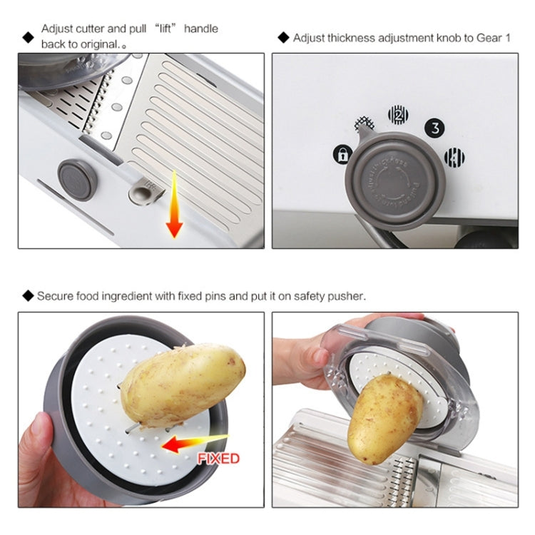 CZ-01 Multifunctional Household Stainless Steel Manual Vegetable Cutting Machine Carrot Potato Grater