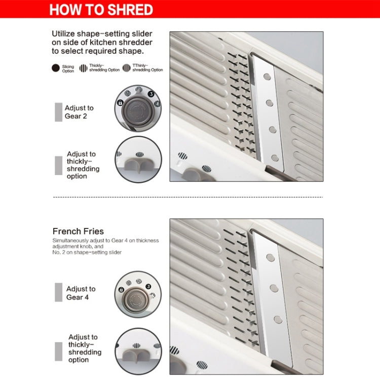 CZ-01 Multifunctional Household Stainless Steel Manual Vegetable Cutting Machine Carrot Potato Grater