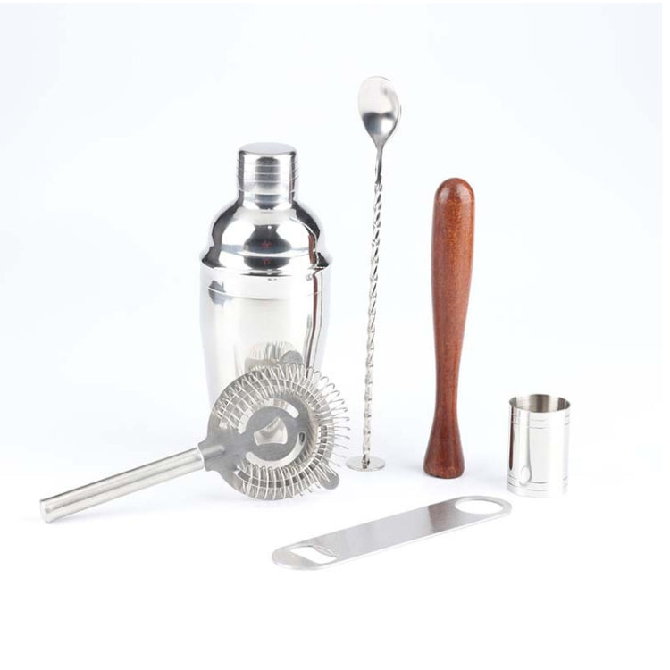 7 in 1 Stainless Steel Wine Cocktail Shaker Tools Set with Cloth Bag, Capacity: 350ml