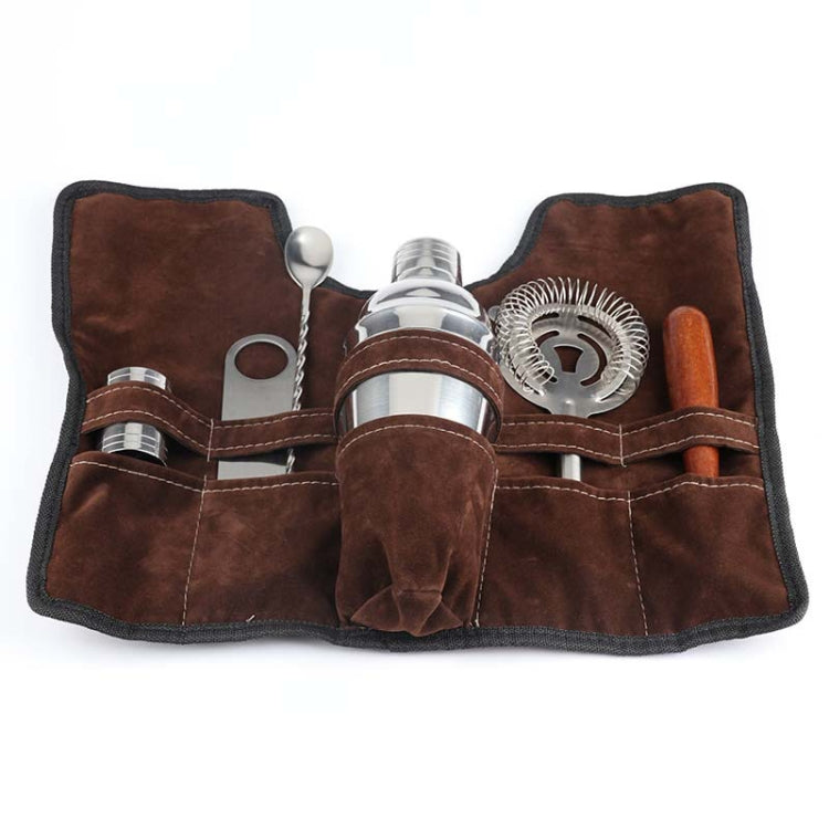 7 in 1 Stainless Steel Wine Cocktail Shaker Tools Set with Cloth Bag, Capacity: 750ml