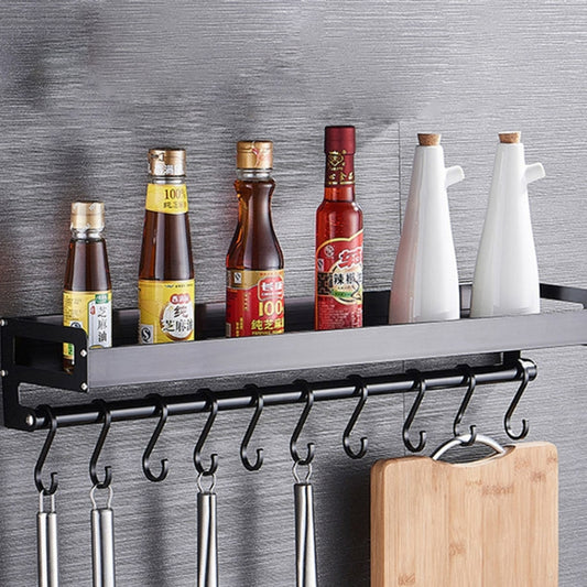 50cm 8 Hooks Kitchen Multi-function Wall Hanging Holder Seasoning Storage Rack
