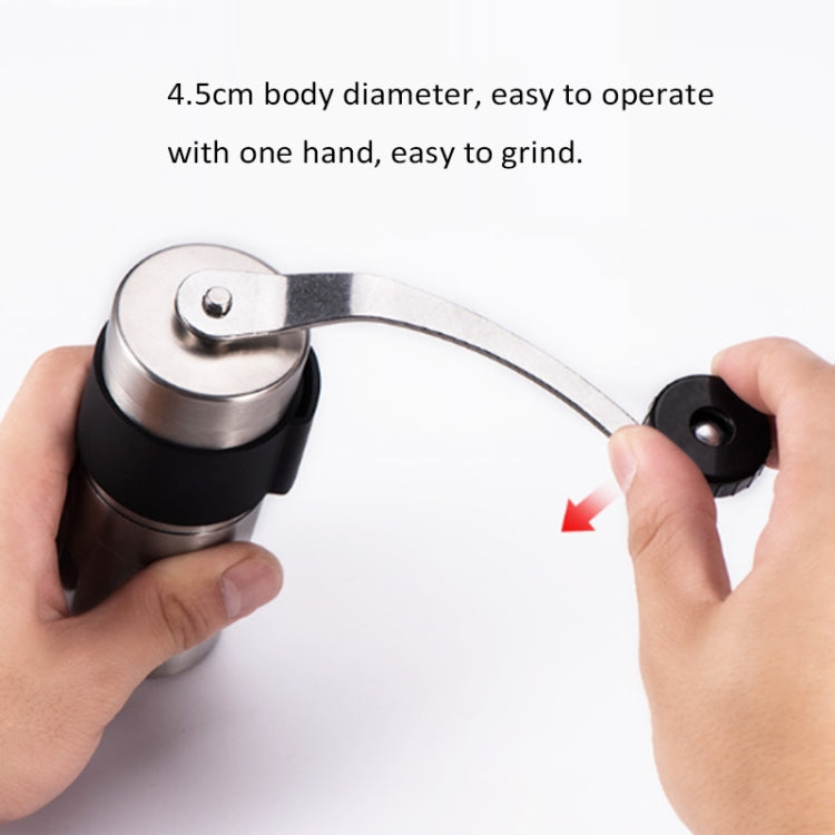 Portable Conical Burr Mill Manual Stainless Steel Hand Crank Coffee Bean Grinder, Capacity: 30g