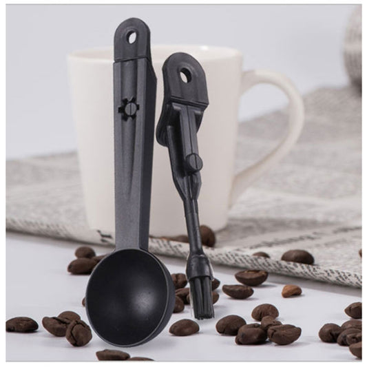Coffee Machine Cleaning Brush Tool with Measure Scoop Spoon
