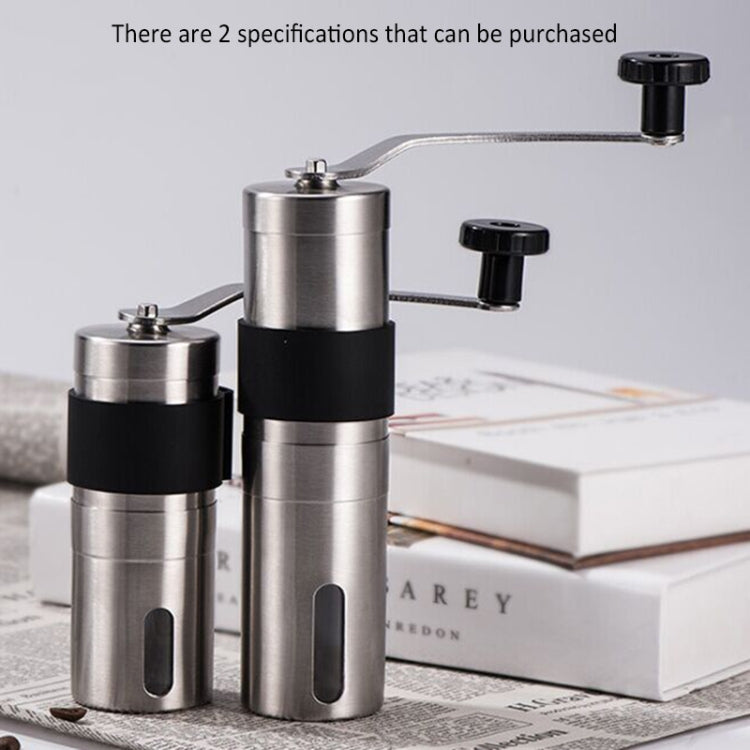 Portable Conical Burr Mill Manual Stainless Steel Hand Crank Coffee Bean Grinder with Silicone Ring, Capacity: 40g