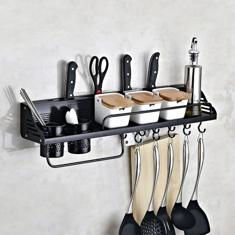 A Version 70cm 2 Cups  10 Hooks Kitchen Multi-function Wall-mounted Condiment Storage Rack