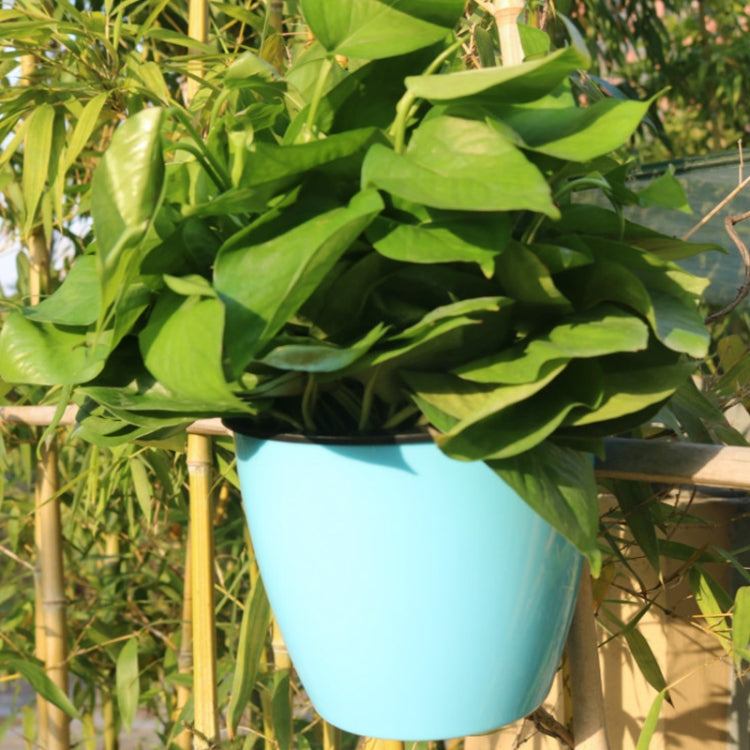 Self-Watering Planter Grow Plants Lazy Flower Pots Wall-hanging Round Resin Plastic Flower Pots, Size: 13x8.5x13cm