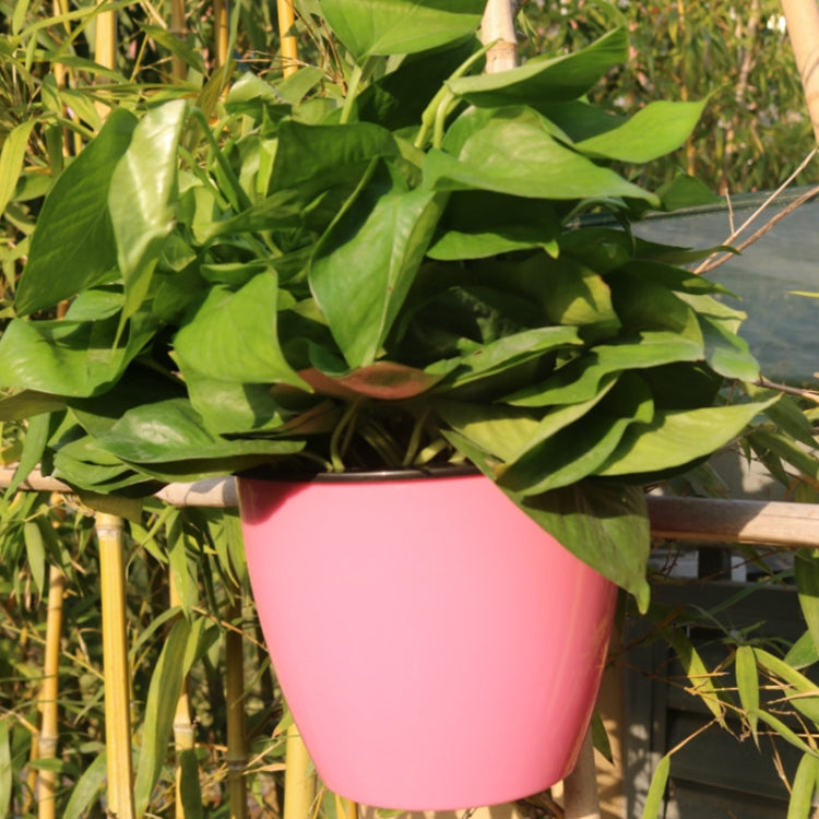 Self-Watering Planter Grow Plants Lazy Flower Pots Wall-hanging Round Resin Plastic Flower Pots, Size: 18x12.5x16cm