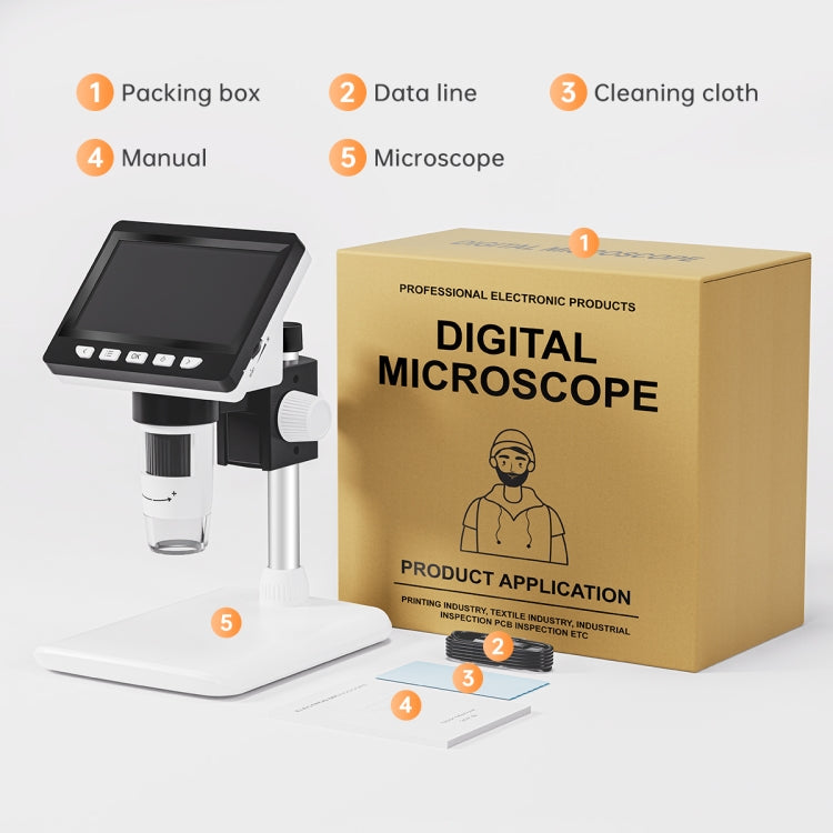 50X-1000X 1080P Portable Electronic Digital Desktop Microscope with LED Light
