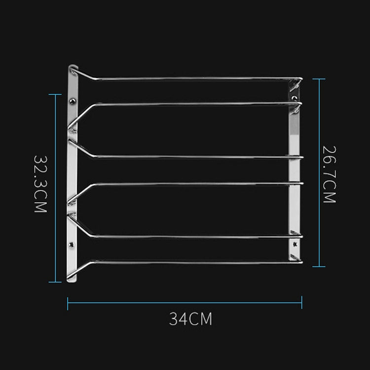 MICLAN Three Rows Stainless Steel Hanging Wine Glass Holder, Size: 34*32*27cm