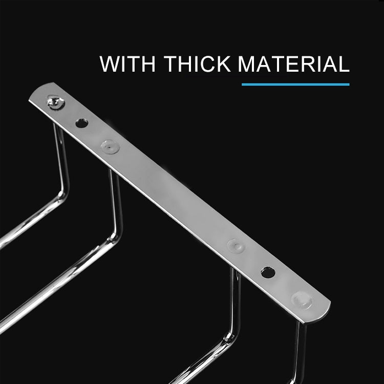 MICLAN Three Rows Stainless Steel Hanging Wine Glass Holder, Size: 34*32*27cm