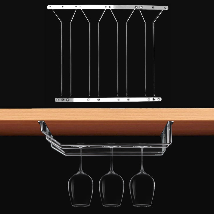 MICLAN Four Rows Stainless Steel Hanging Wine Glass Holder, Size: 34*38*43cm