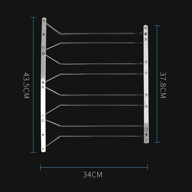 MICLAN Four Rows Stainless Steel Hanging Wine Glass Holder, Size: 34*38*43cm