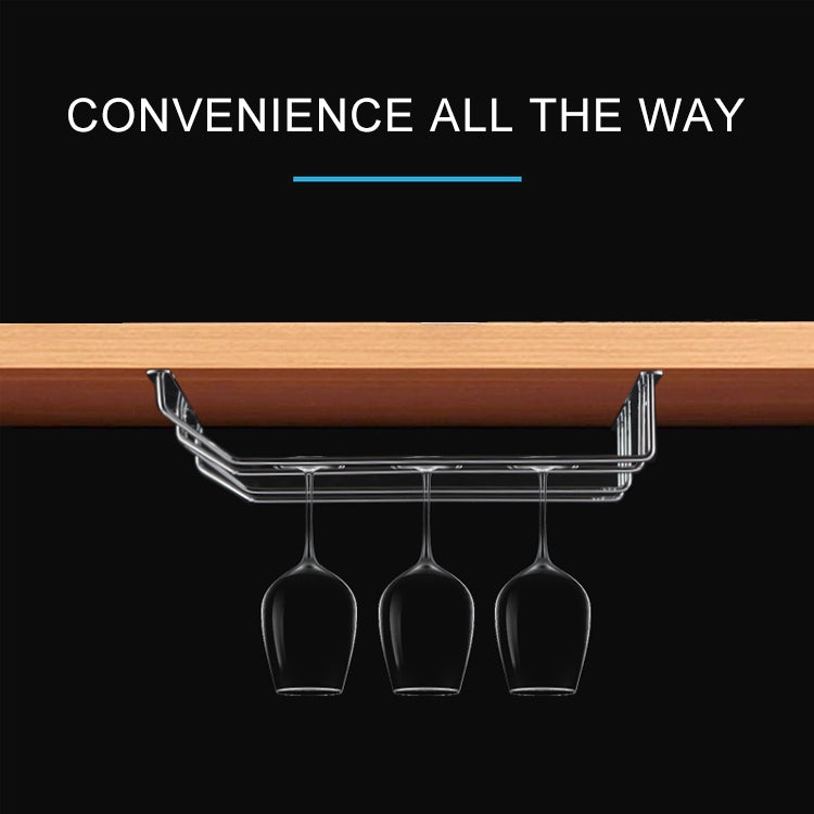 MICLAN Four Rows Stainless Steel Hanging Wine Glass Holder, Size: 34*38*43cm