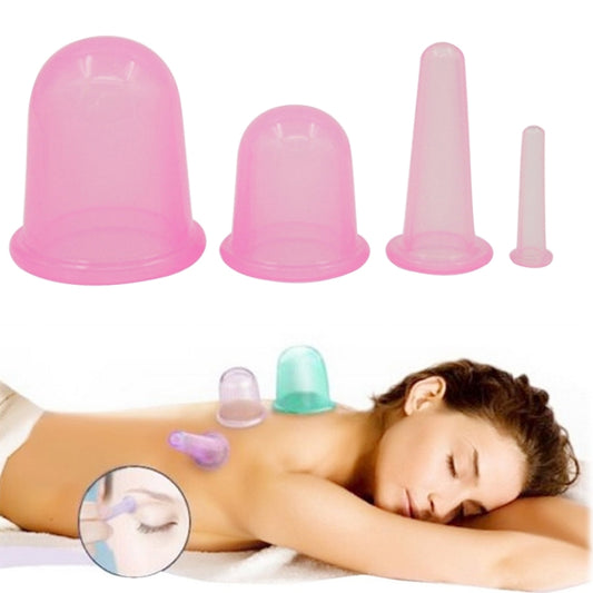 4 in 1 Health Care Body Massage Vacuum Silicone Cupping Cups,Random Color Delivery