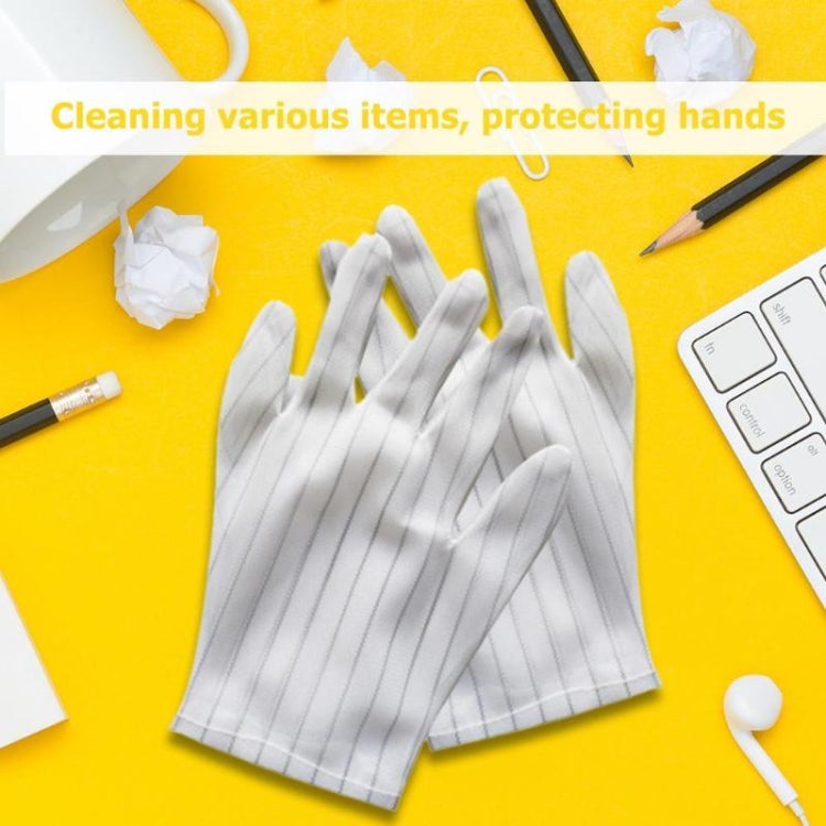 10 Pairs Anti-static Stripe Plastic Gloves, Size：Free Size