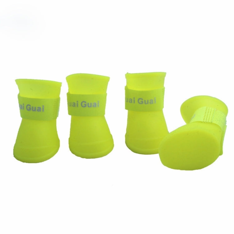 Lovely Pet Dog Shoes Puppy Candy Color Rubber Boots Waterproof Rain Shoes, S, Size:  4.3 x 3.3cm