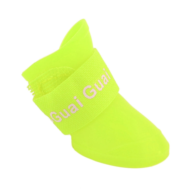 Lovely Pet Dog Shoes Puppy Candy Color Rubber Boots Waterproof Rain Shoes, M, Size:  5.0 x 4.0cm