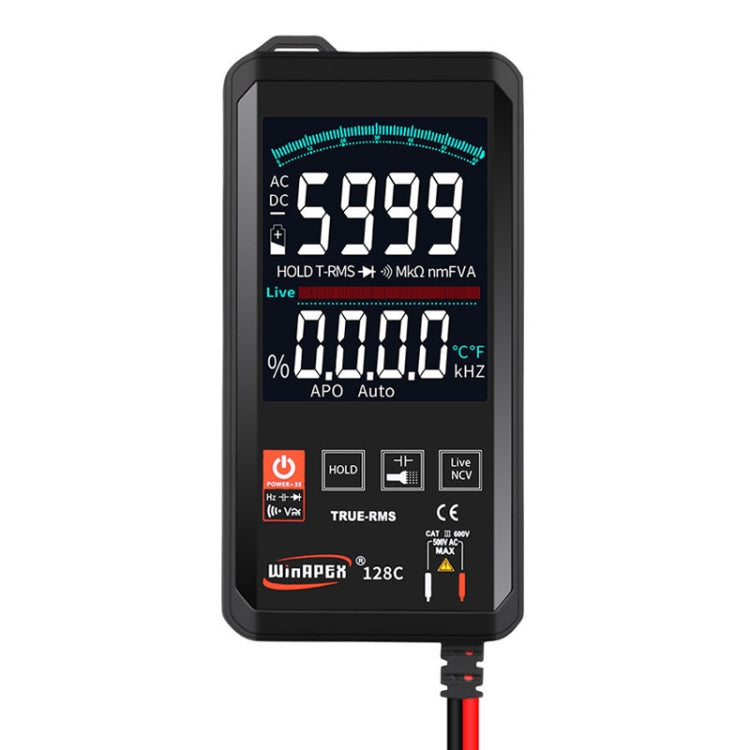 HY128C Color Screen Ultra-thin Touch Smart Digital Multimeter Fully Automatic High Precision True Effective Value Multimeter
