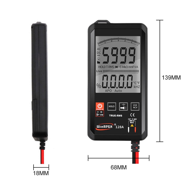 HY128A Conventional Screen Ultra-thin Touch Smart Digital Multimeter Fully Automatic High Precision True Effective Value Multimeter