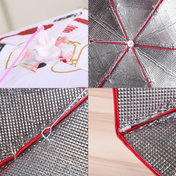 Folding Food Cover Keep Foods Warm Aluminum Foil Cover, Blue Tableware Pattern, Size: 60*60*17cm