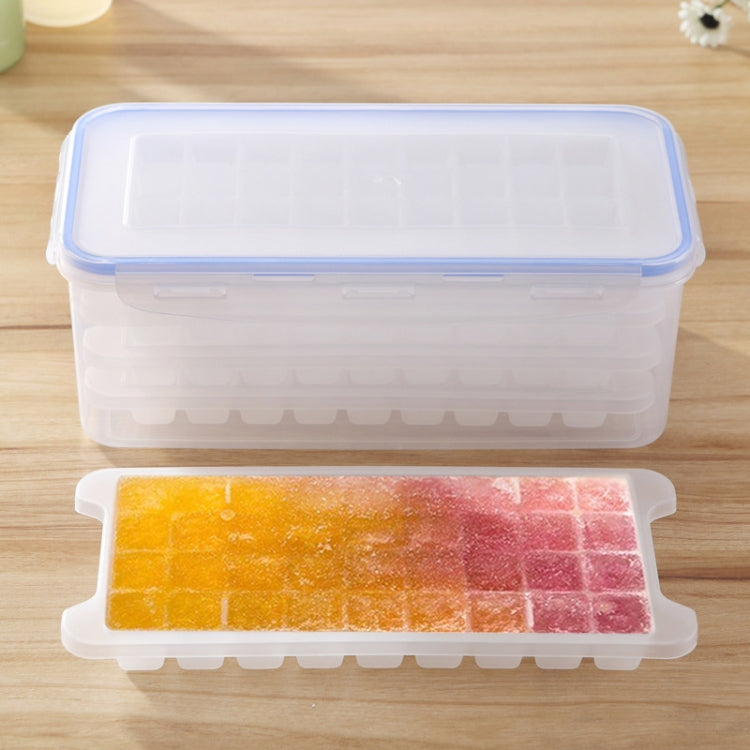 Small Square Ice Mold Trays Multi-layer Mold with Cover Ice Storage Box, 4 Layers