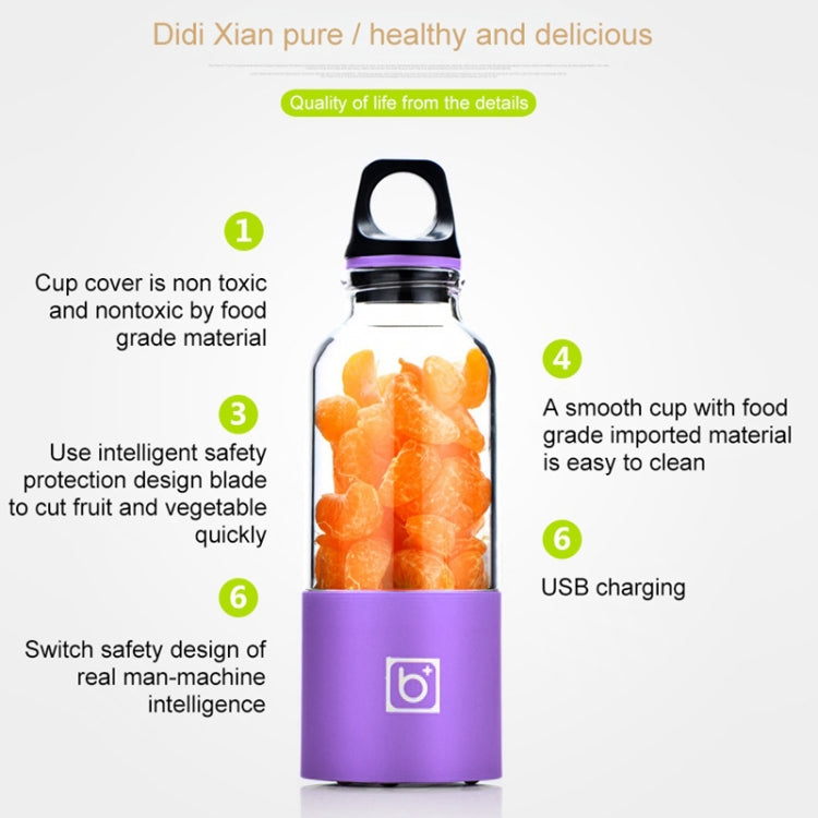 Bingo 500ml Mini Portable USB Rechargeable Electric Juicer Cup  Juicer Blender, 22000 Revolutions Per Minute