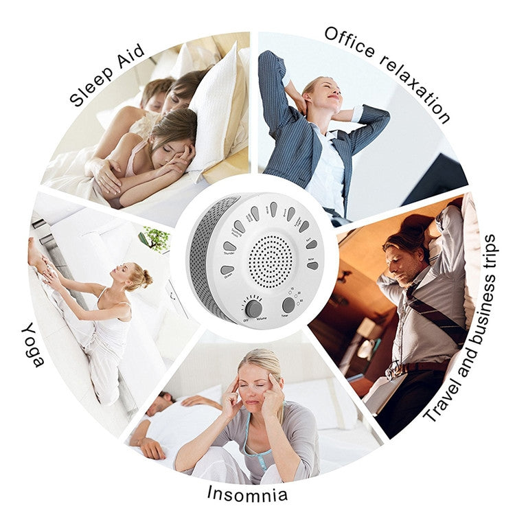 White Noise Machine Sleep Aid Device Improves Sleeping with Nine Timed Music