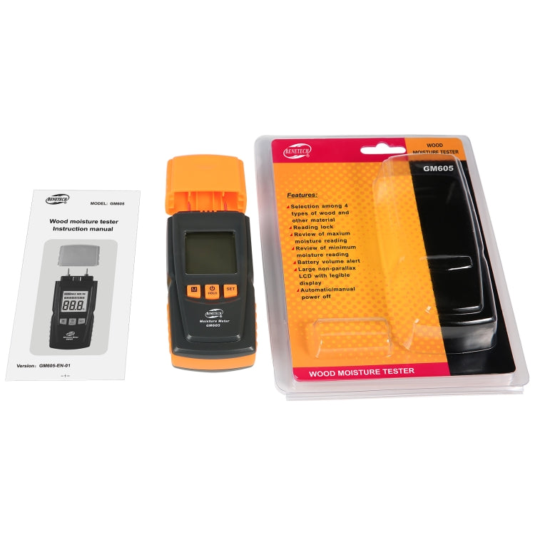 BENETECH GM605 Digital Wood Moisture Meter Humidity Tester Timber Damp Detector