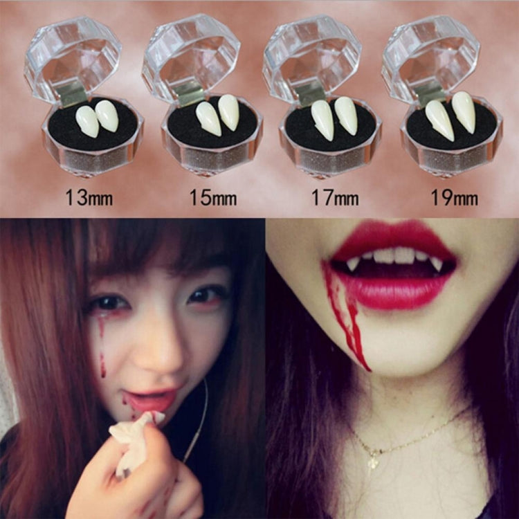 1 Pair 13mm Halloween Party Dentures Props Vampire Zombie Devil Fangs Teeth