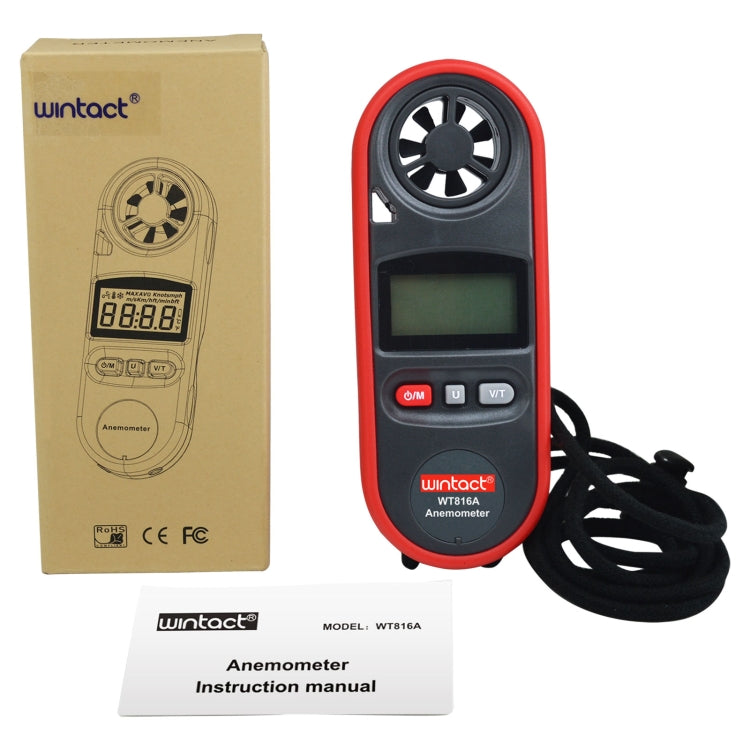 Wintact WT816A Digital Electronic Thermometer Anemometer