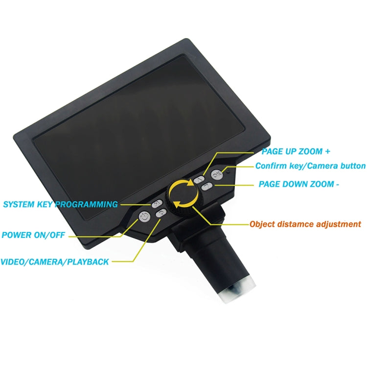 G1200 7 inch LCD Screen 1200X Portable Electronic Digital Desktop Stand Microscope, AU Plug