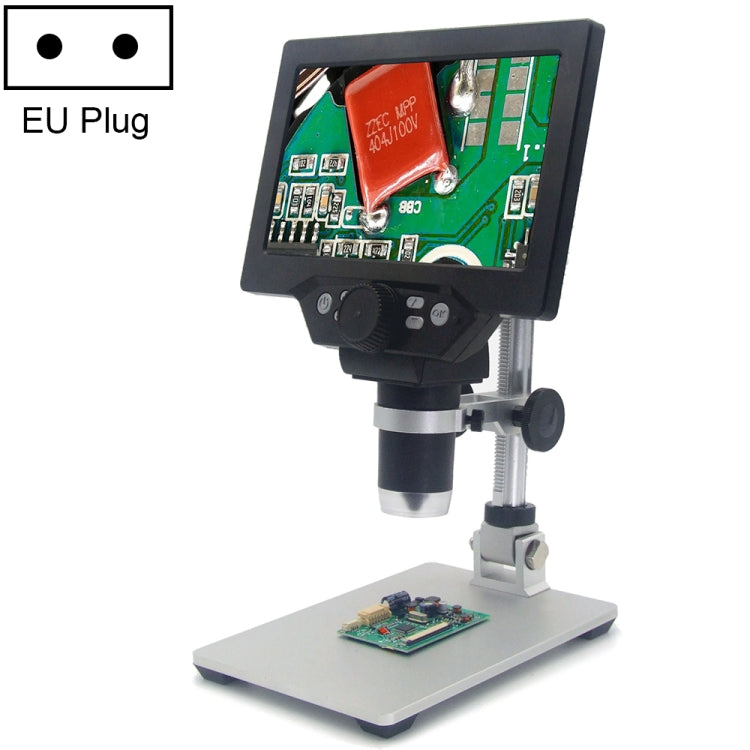 G1200 7 inch LCD Screen 1200X Portable Electronic Digital Desktop Stand Microscope, AU Plug